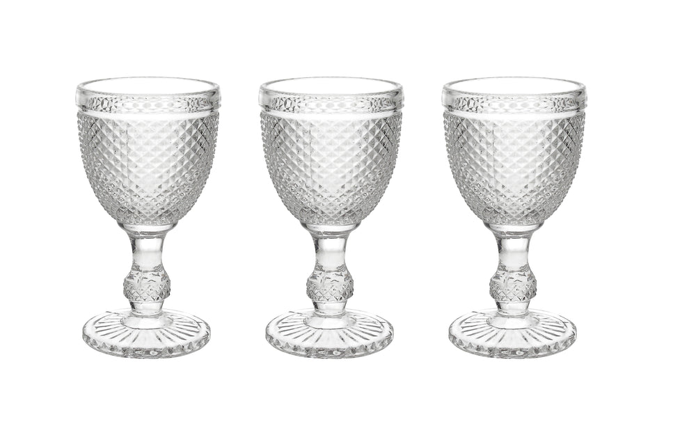 Set 3 copas diamante transparentes 280 ml