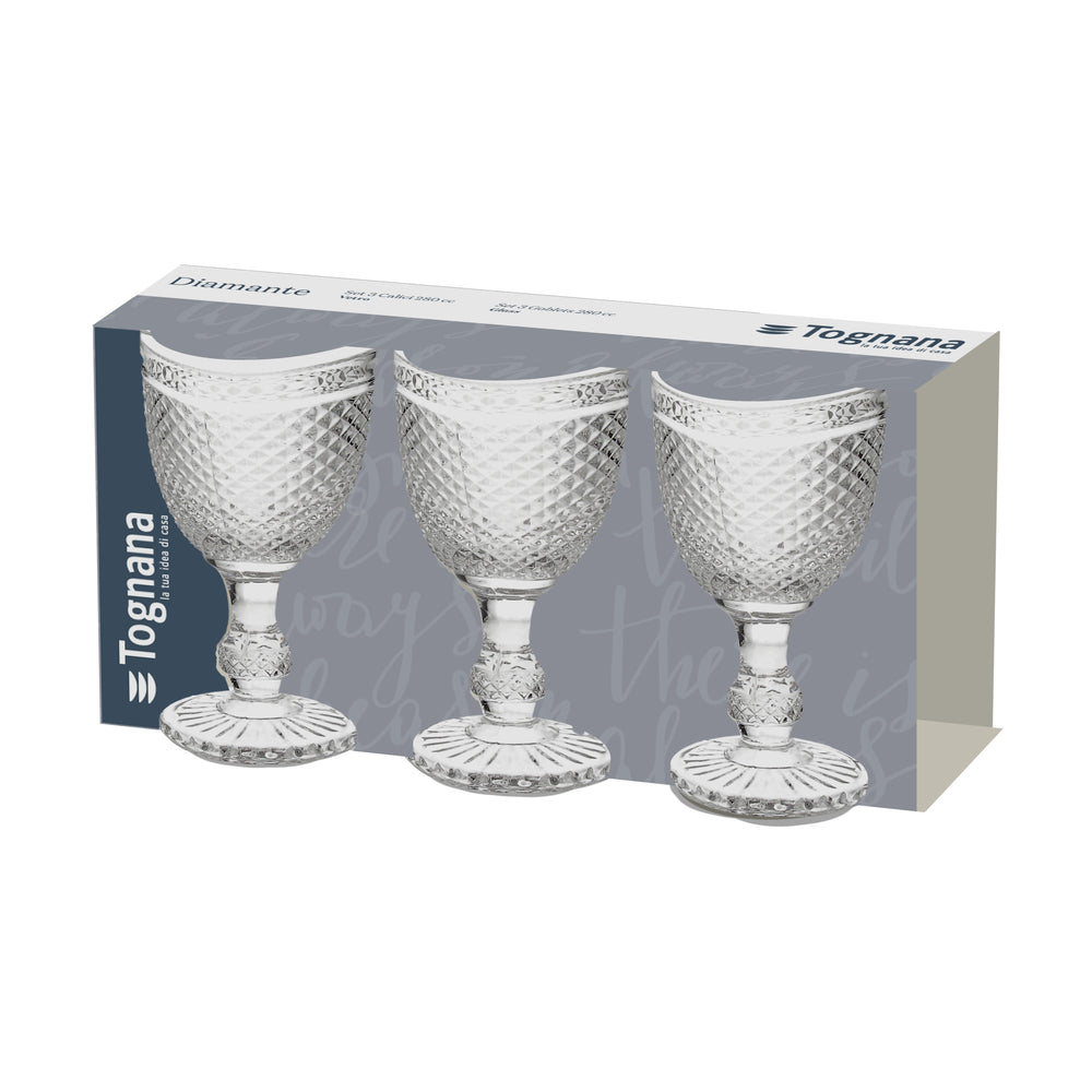 Set 3 copas diamante transparentes 280 ml · foto 2