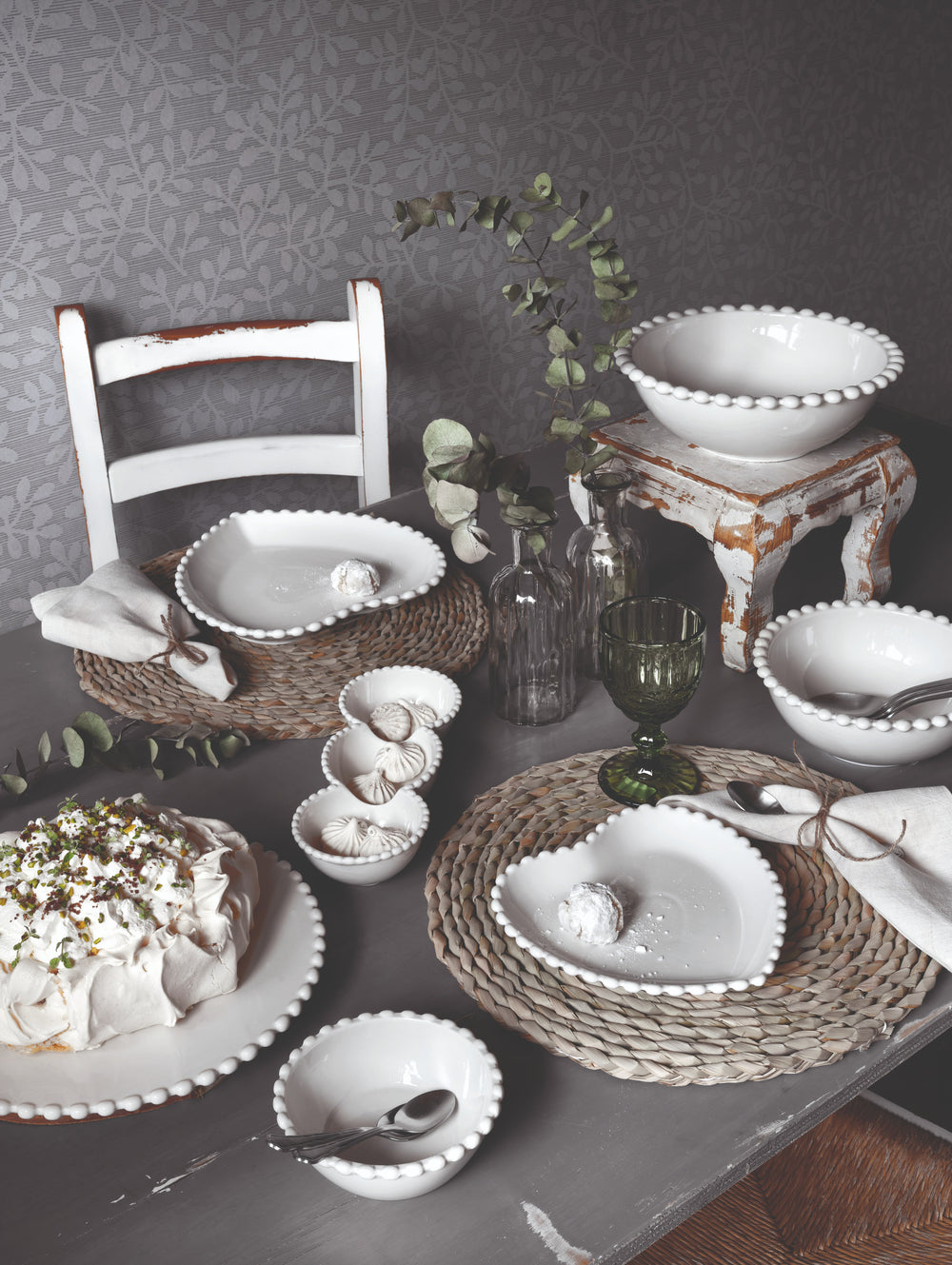 Bol ornament pearl blanco 20,5 cm · foto 2