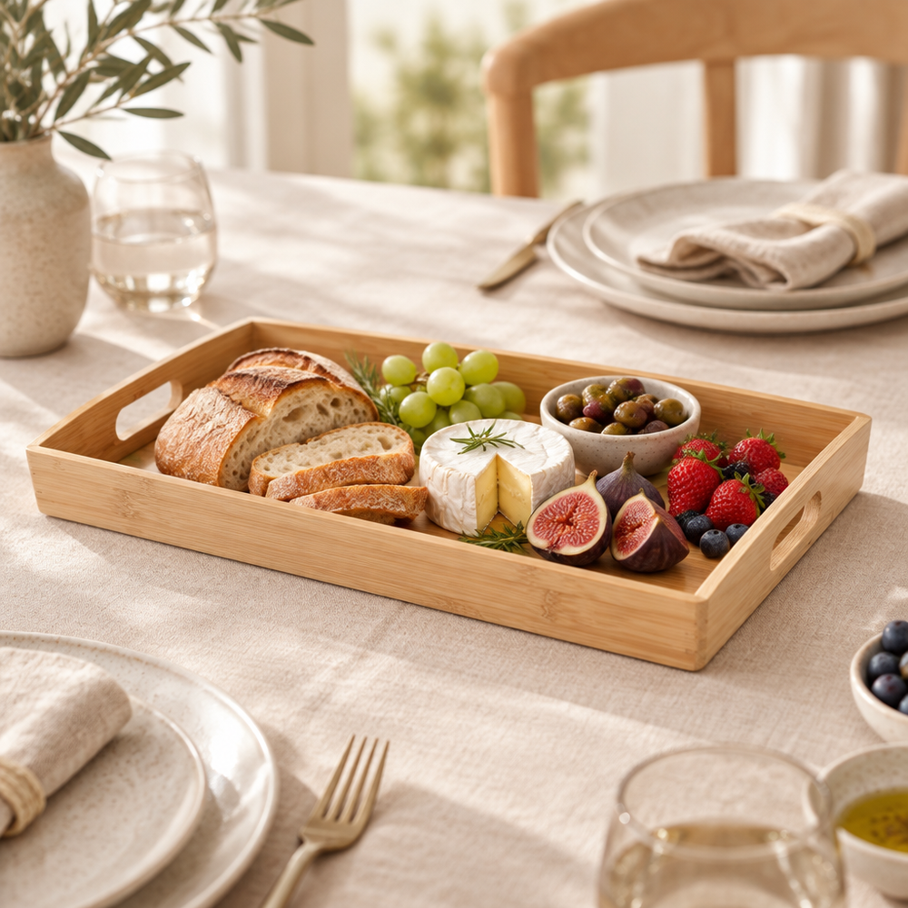 BANDEJA DE BAMBÚ CON ASAS 43,7X29,5X5,5CM · foto 2