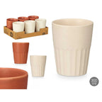 SET 6 VASOS CAFÉ CORTADO EN TERRACOTA Y BEIGE