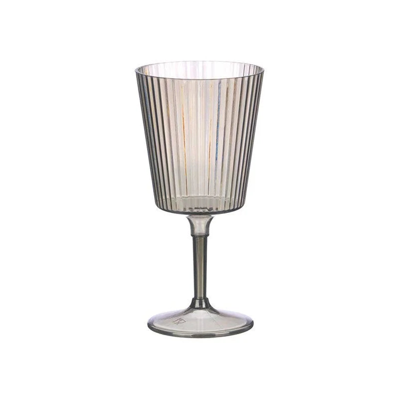 SET 4 COPAS GRIS RAYAS 400 ML