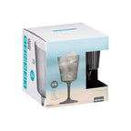 SET 4 COPAS GRIS RAYAS 400 ML