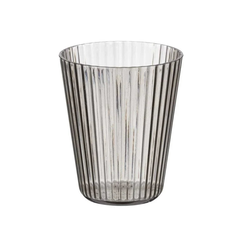 SET 6 VASOS GRIS RAYAS 300 ML