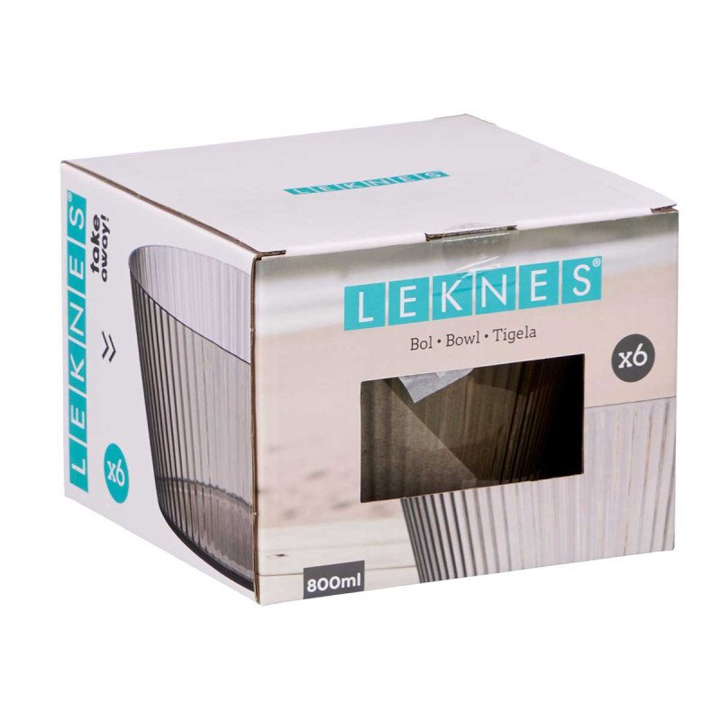 SET 6 BOLES GRIS RAYAS 800 ML
