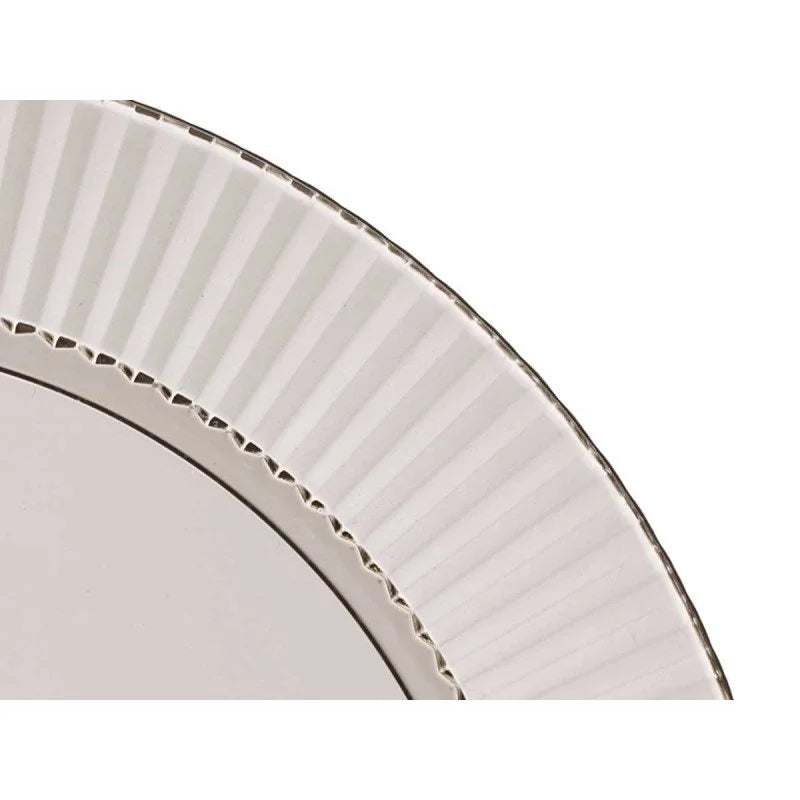 SET 6 PLATOS LLANOS GRIS RAYAS 23CM