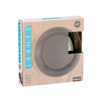 SET 6 PLATOS LLANOS GRIS RAYAS 23CM