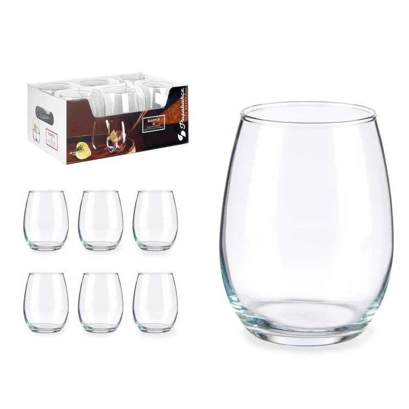 SET DE 6 VASOS DE CRISTAL TRANSPARENTE 350 ML