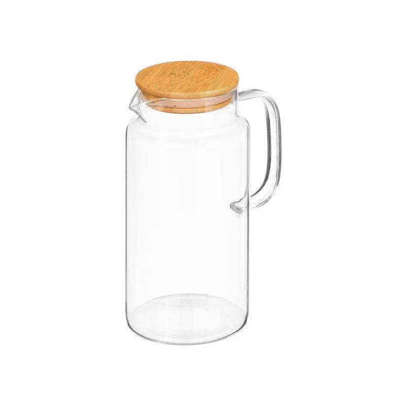 JARRA DE CRISTAL BOROSILICATO CON TAPA DE BAMBÚ 1,5 L