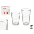 SET 12 VASOS DE VIDRIO APILABLES EN DOS TAMAÑOS