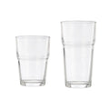 SET 12 VASOS DE VIDRIO APILABLES EN DOS TAMAÑOS