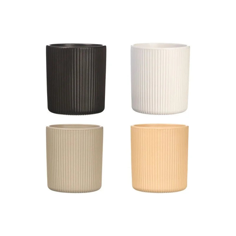 VASOS DE PORCELANA ESTRIADO COLORES NEUTROS