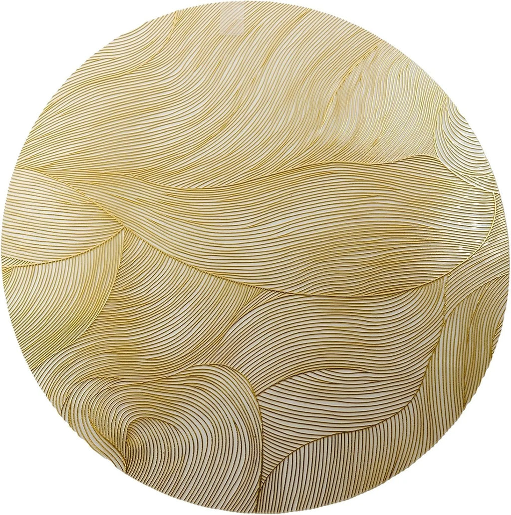 BAJO PLATO REDONDO DORADO CON RELIEVE