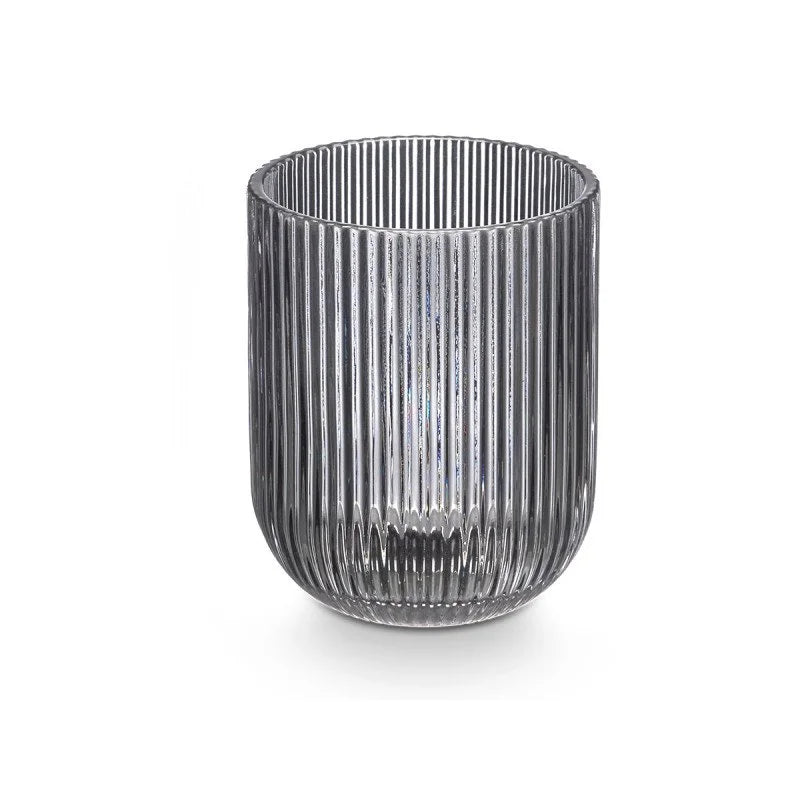 SET 6 VASOS COLOR GRIS CON RELIEVE