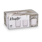 SET 6 VASOS COLOR GRIS CON RELIEVE