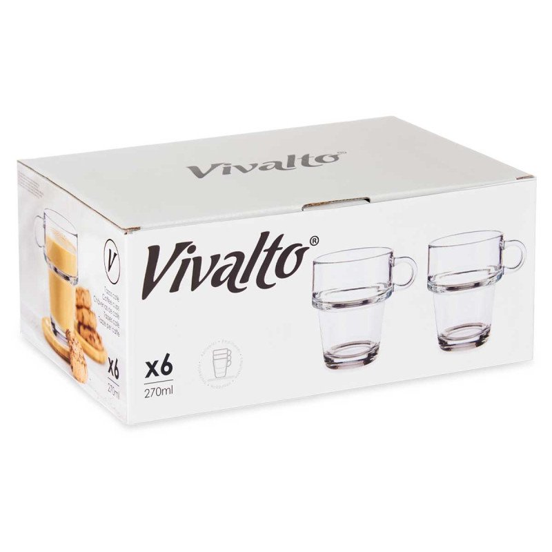 SET 6 TAZAS DE VIDRIO APILABLES