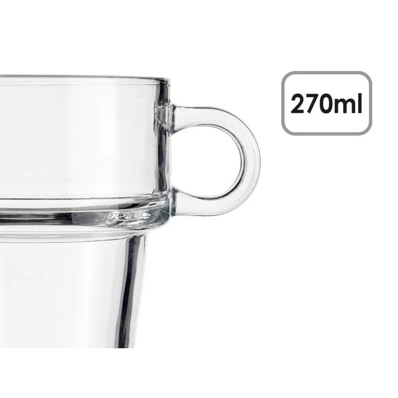 SET 6 TAZAS DE VIDRIO APILABLES