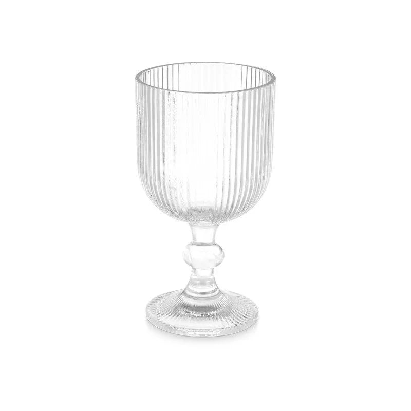 SET 6 COPAS TRANSPARENTES CON RELIEVE