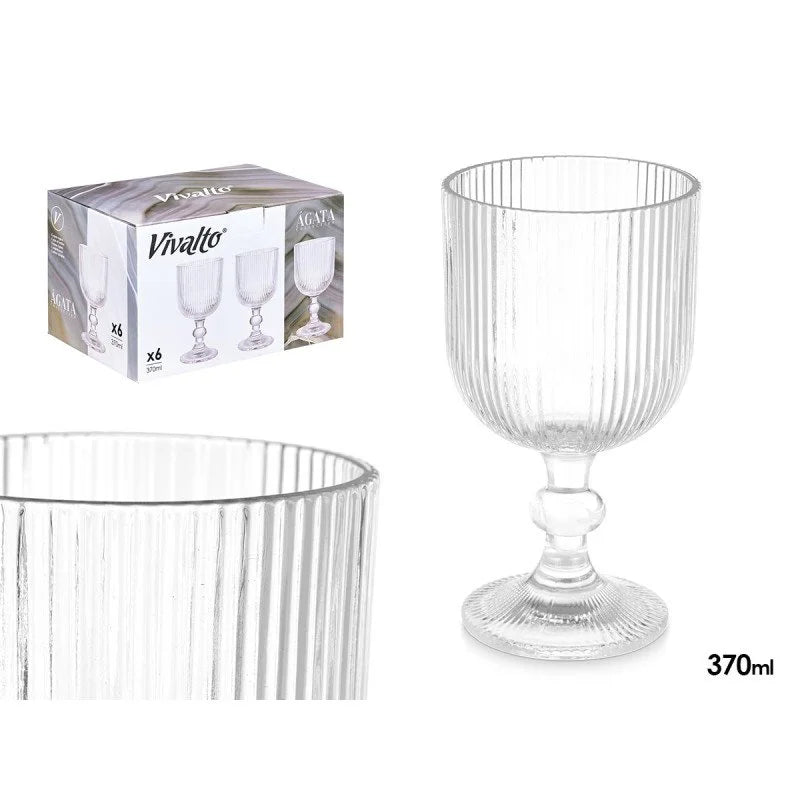 SET 6 COPAS TRANSPARENTES CON RELIEVE