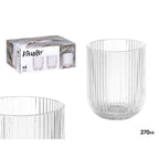 SET 6 VASOS TRASNPARENTES CON RELIEVE