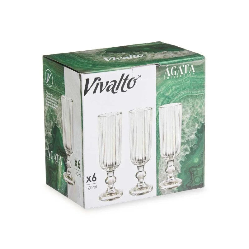 SET 6 COPAS CHAMPÁN VERDE MUSGO
