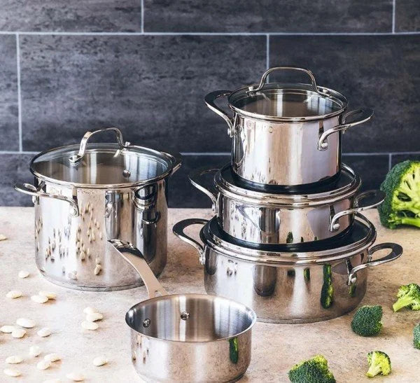 BATERÍA DE COCINA BRA DE ACERO INOXIDABLE 5 PIEZAS