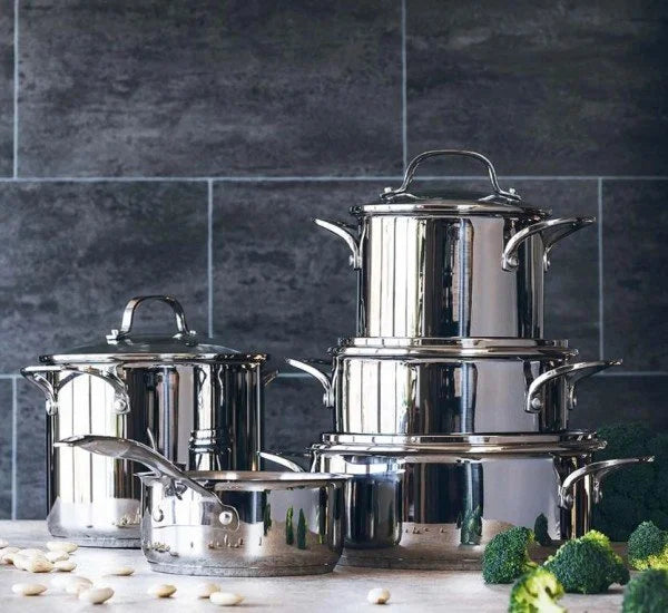 BATERÍA DE COCINA BRA DE ACERO INOXIDABLE 5 PIEZAS