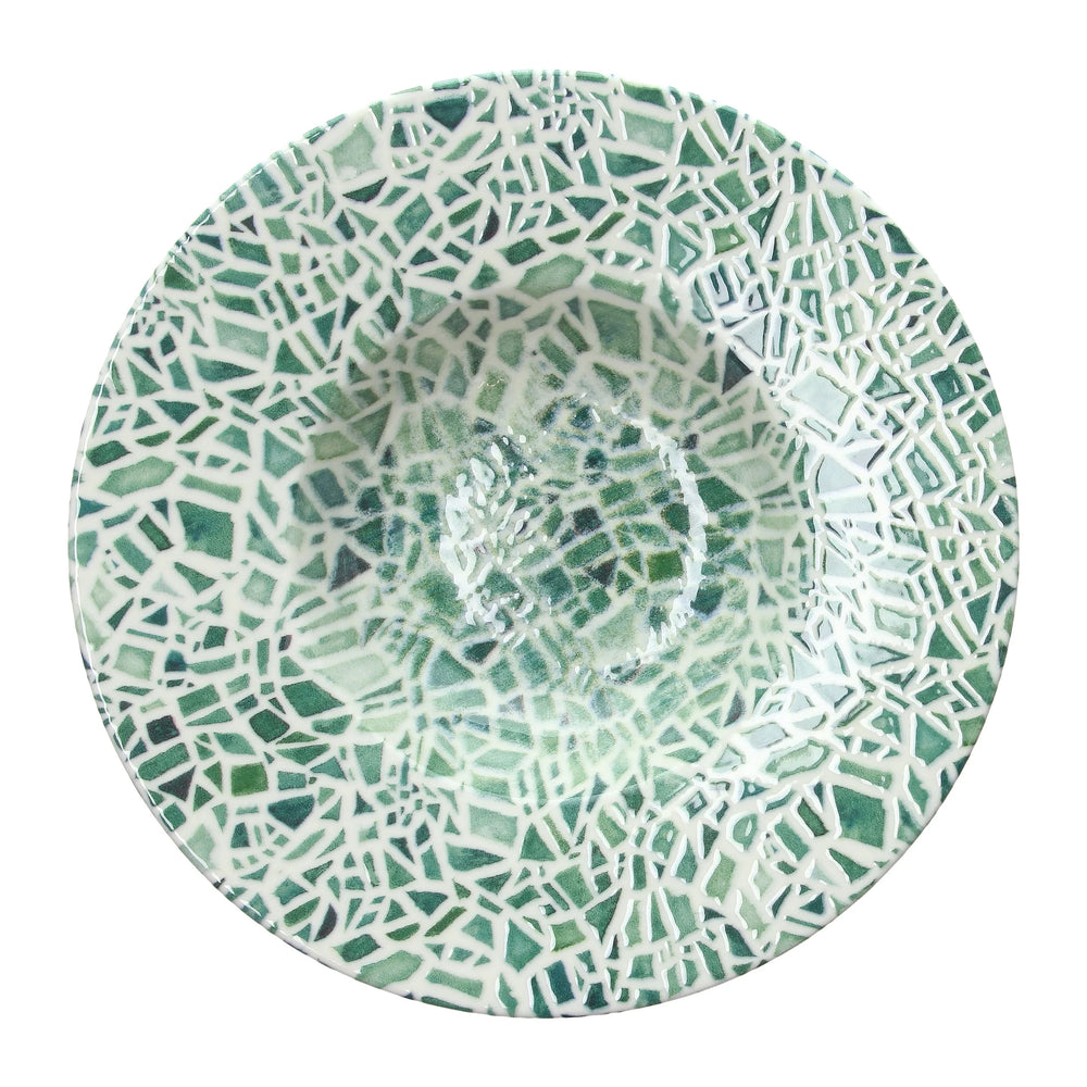 Plato hondo verde Mosaico