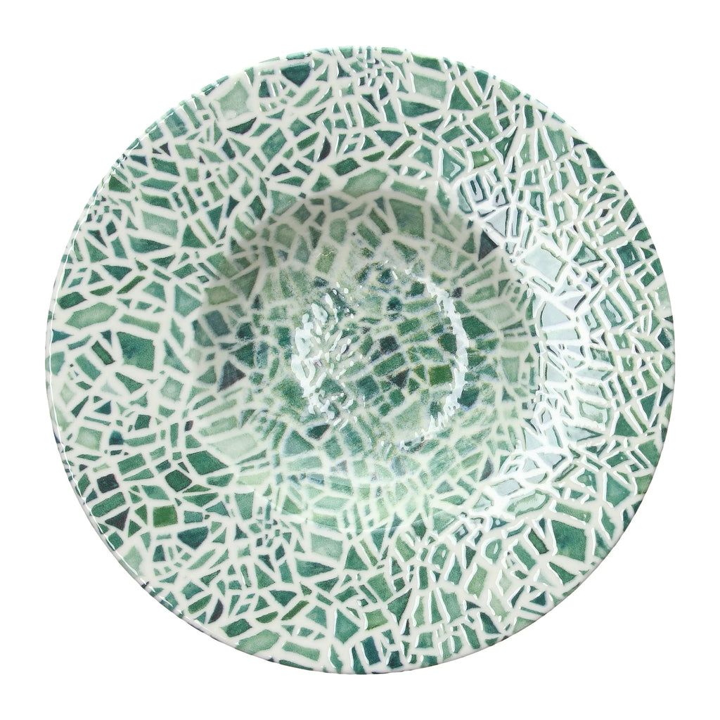 PLATO HONDO VERDE MOSAICO