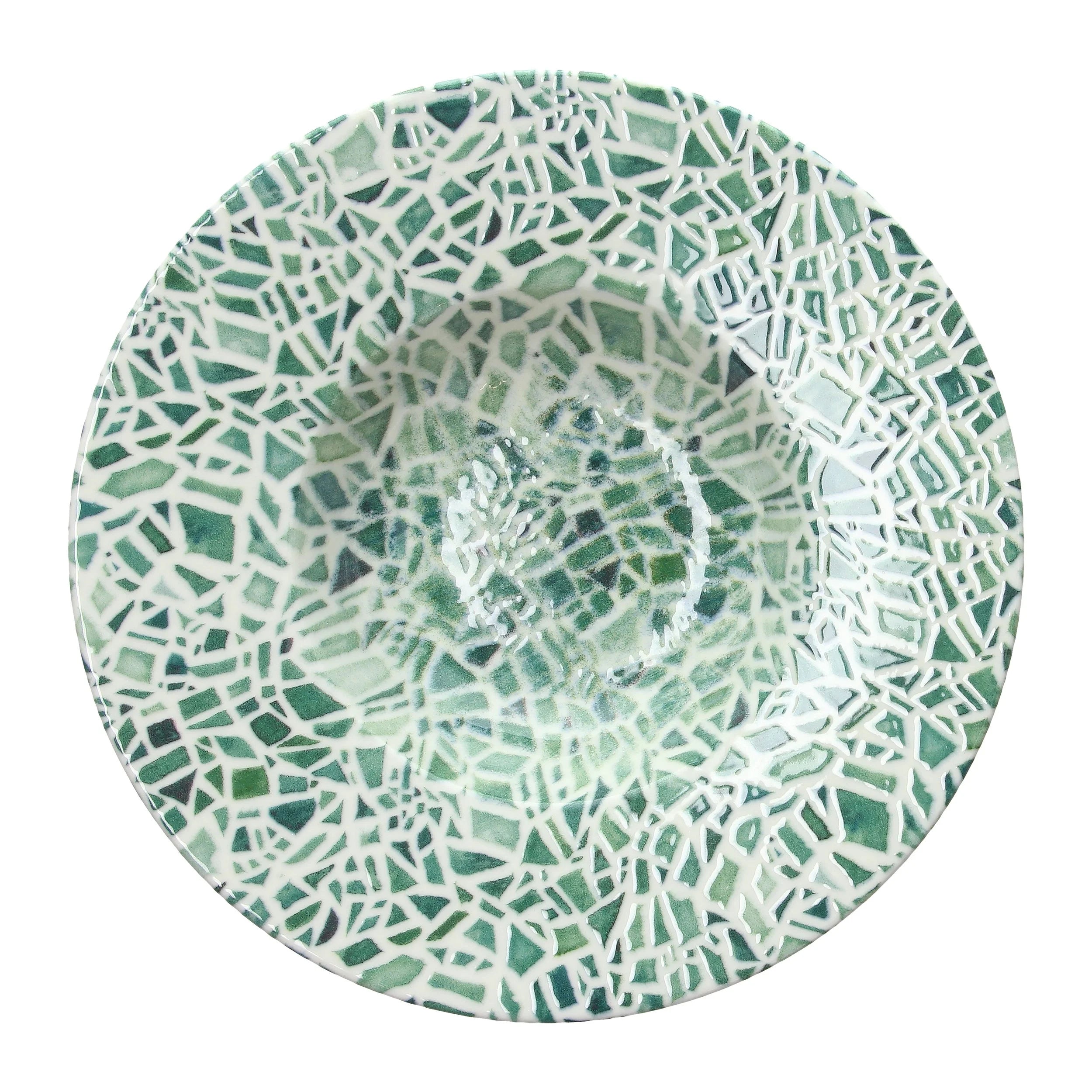 PLATO HONDO VERDE MOSAICO