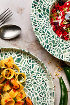 PLATO HONDO VERDE MOSAICO