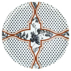 PLATO DE PIZZA DECORADO BLANCO Y NEGRO