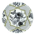 PLATO DE PIZZA MOSAICO FLORAL VERDE