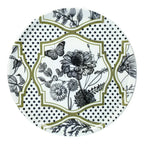 PLATO DE PIZZA MOSAICO FLORAL VERDE