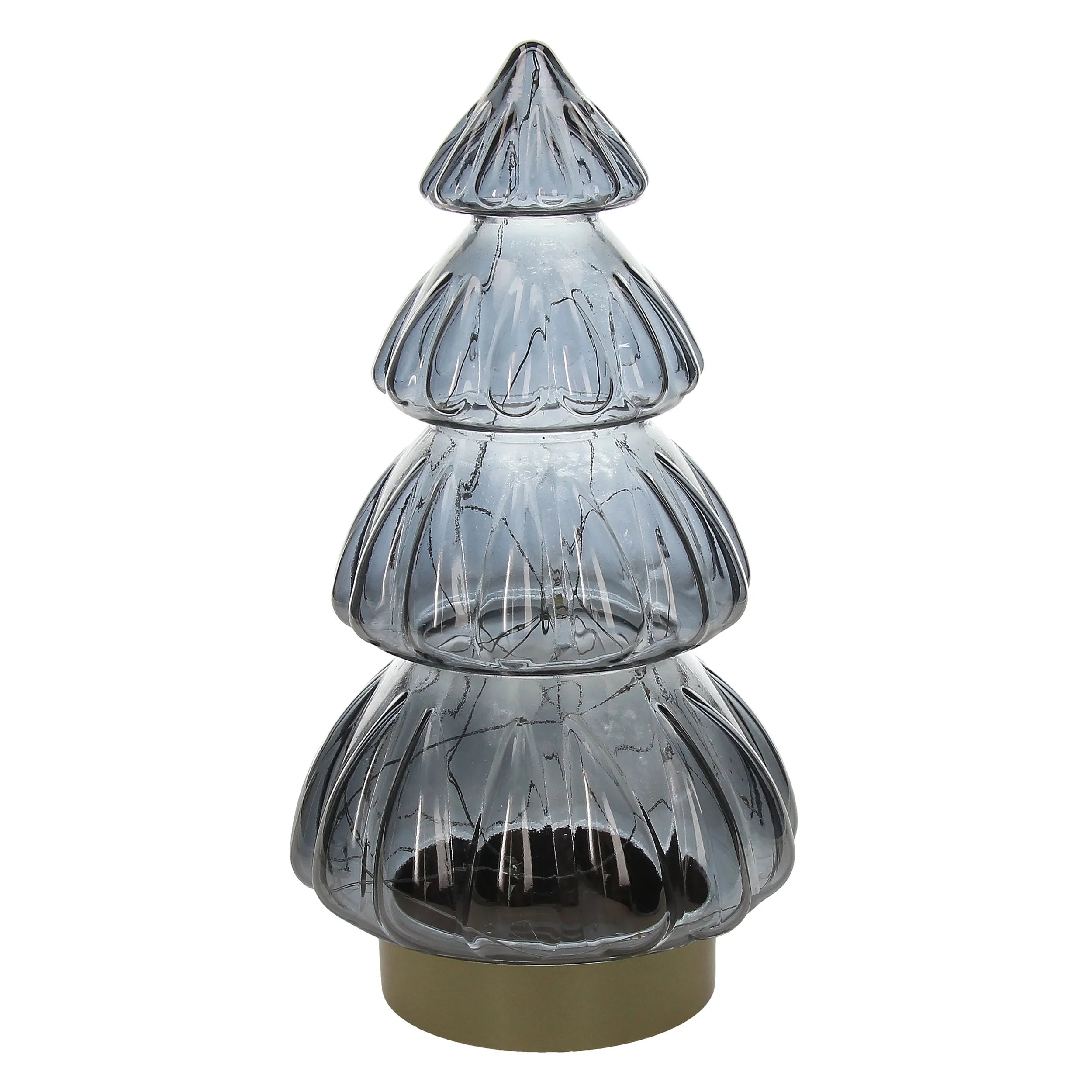 ÁRBOL DECORATIVO DE CRISTAL GRIS CON LUZ LED