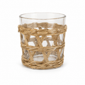SET 6 VASOS DE CRISTAL CILINDRICOS CON FUNDA DE MIMBRE