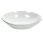 VAJILLA DELPHI BLANCA CON FILO DORADO 18 PIEZAS