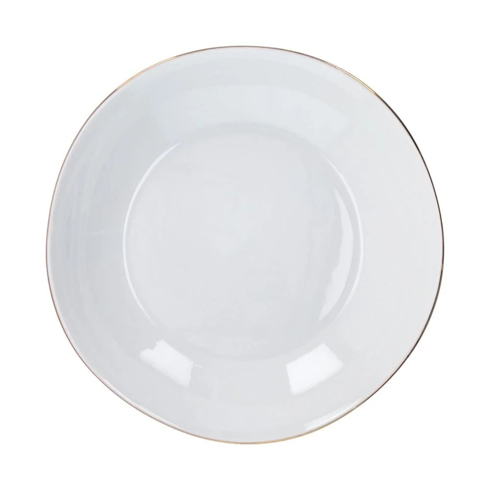 VAJILLA DELPHI BLANCA CON FILO DORADO 18 PIEZAS