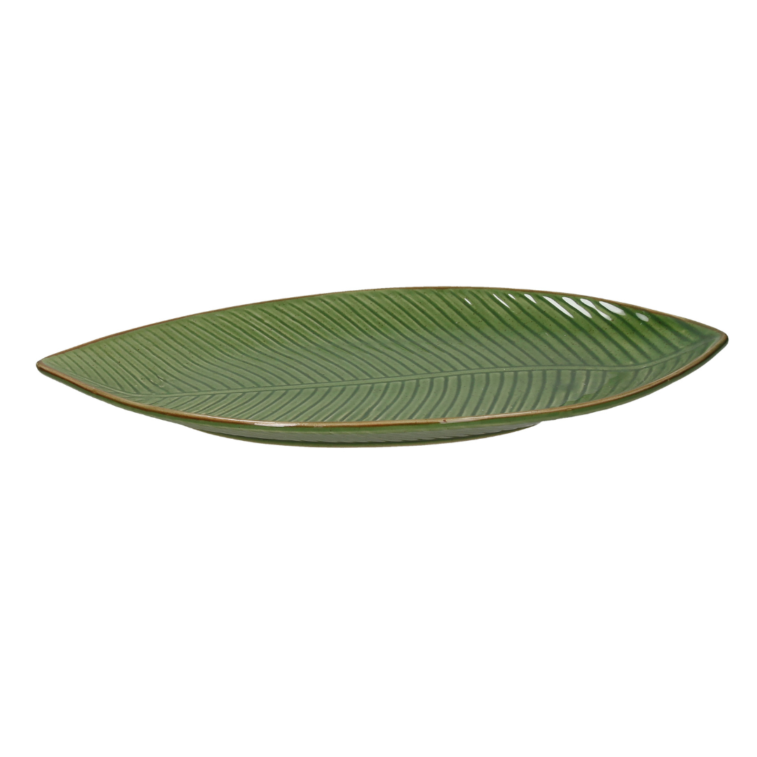 PLATO HOJA VERDE 34 CM