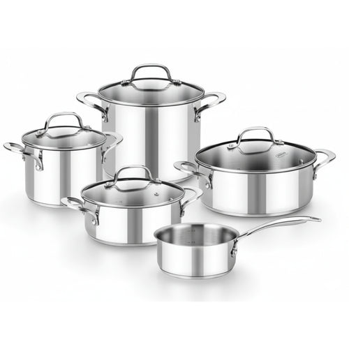 BATERÍA DE COCINA BRA DE ACERO INOXIDABLE 5 PIEZAS