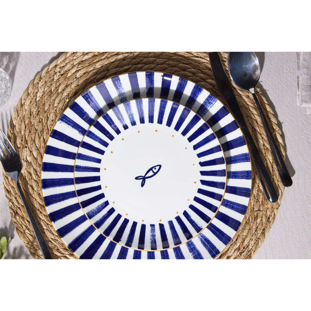 VAJILLA  18 PIEZAS MEDITERRÁNEA AZUL TOGNANA