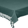 MANTEL CON FLECOS VERDE OSCURO 150×300CM