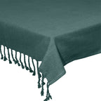 MANTEL CON FLECOS VERDE OSCURO 150×300CM