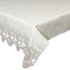 MANTEL BEIGE CON BORDADO DECORATIVO 150x300 CM
