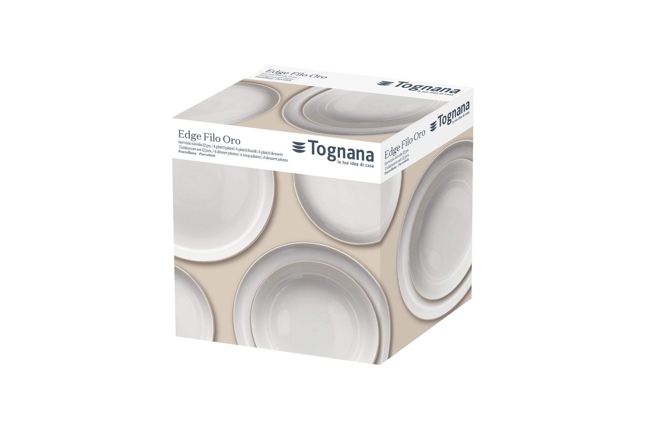 VAJILLA EDGE FILO ORO ANDREA FONTEBASSO 12 PIEZAS