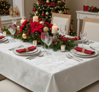 MANTEL JACQUARD PLATA CON RELIEVE