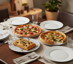PLATO DE PIZZA DECORADO BLANCO Y NEGRO
