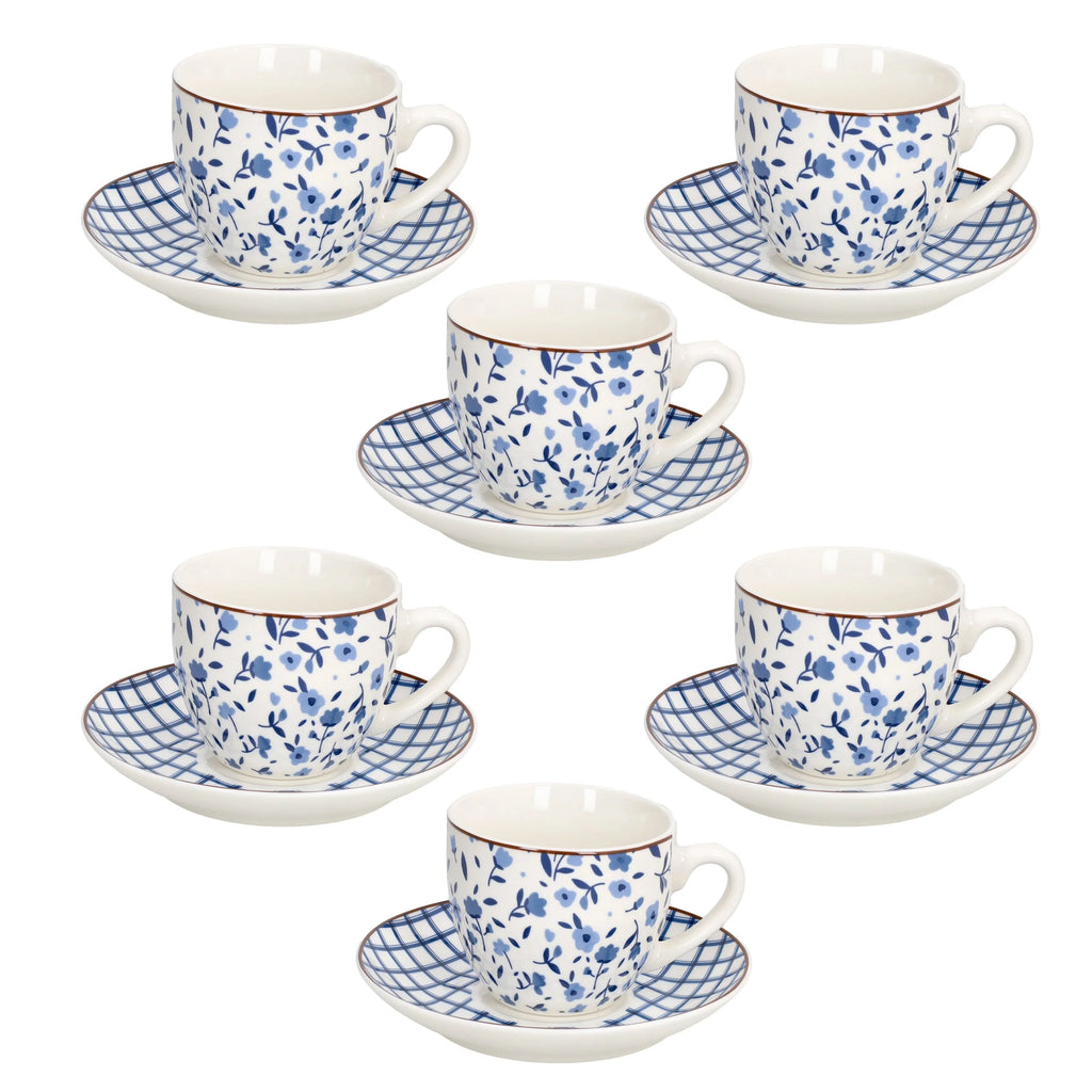 SET 6 TAZAS CAFÉ CON PLATO COTTAGE