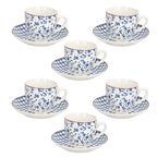 SET 6 TAZAS CAFÉ CON PLATO COTTAGE
