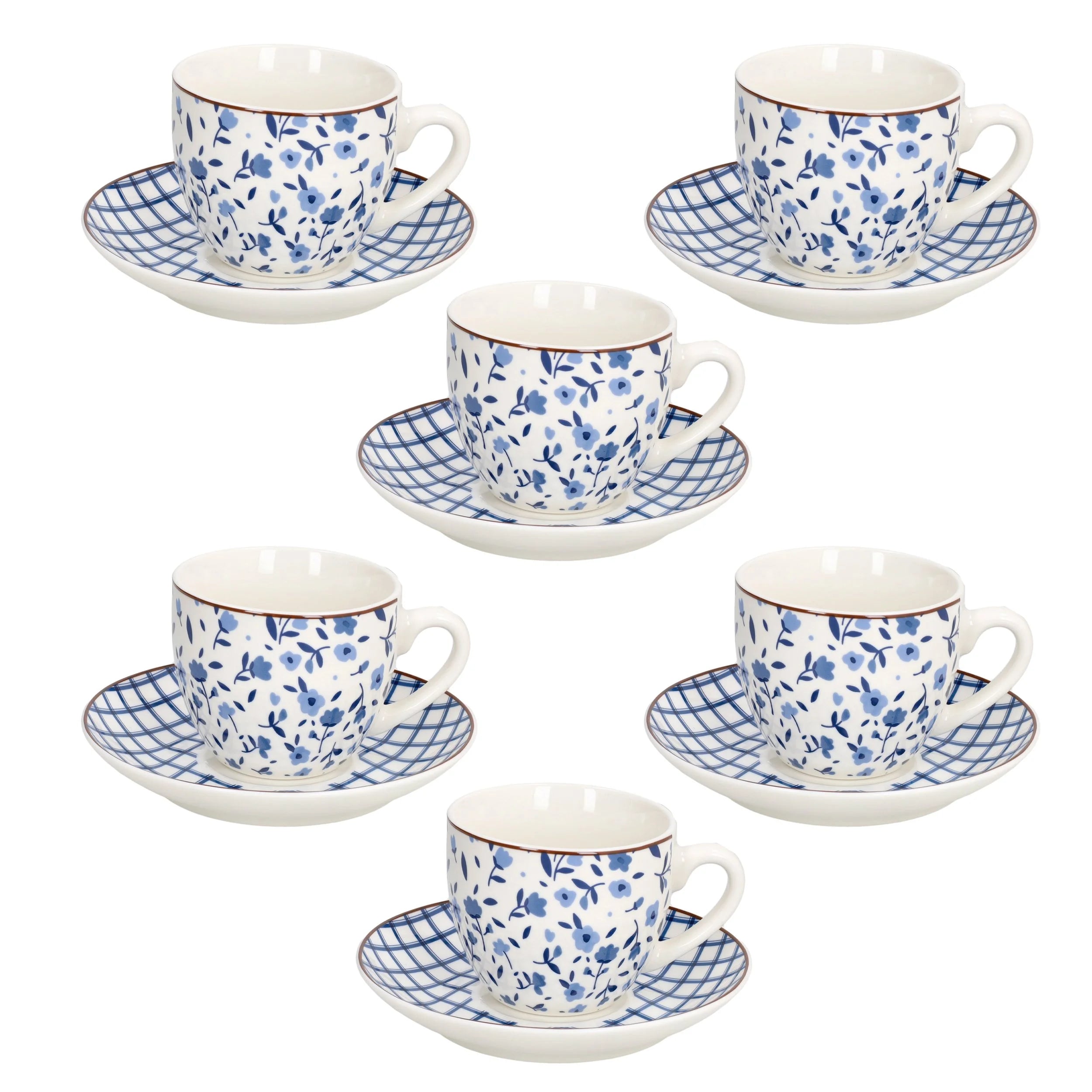 SET 6 TAZAS CAFÉ CON PLATO COTTAGE